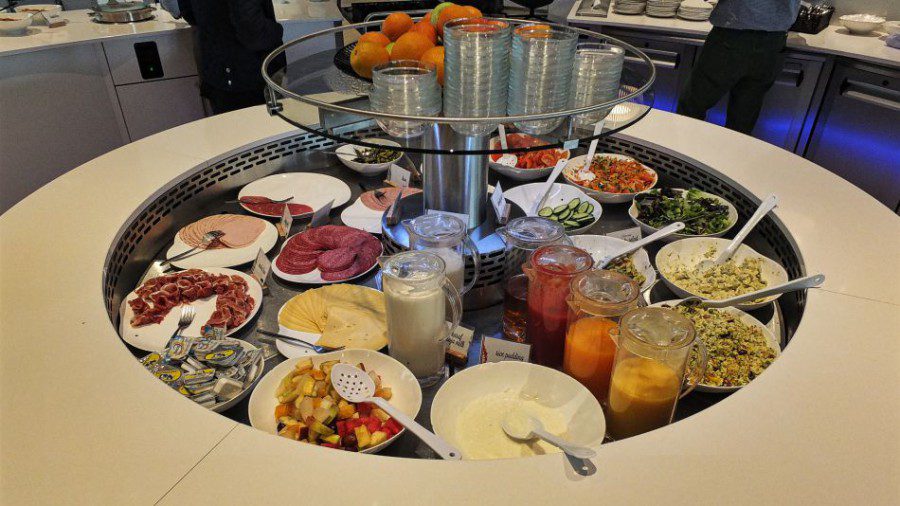 Brussels Airlines Lounge The Loft Flughafen Brüssel-Zaventem kaltes Buffet