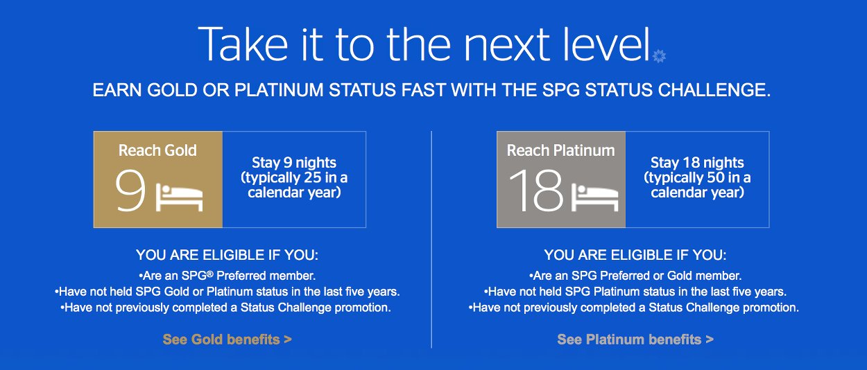 SPG Platinum Status Challange
