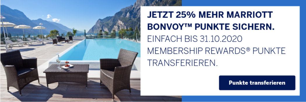 American Express Membership Rewards Punkte zu Marriott Bonvoy 25% Transferbonus