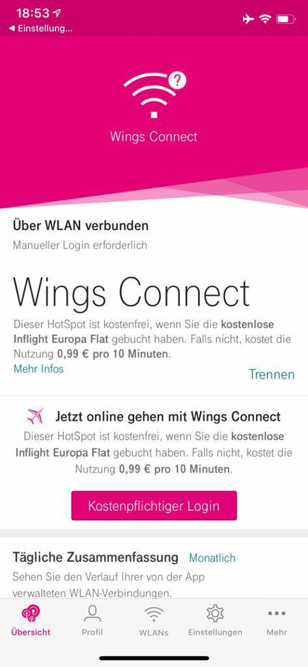 Login Inflight Europa Flat Wings Connect Eurowings