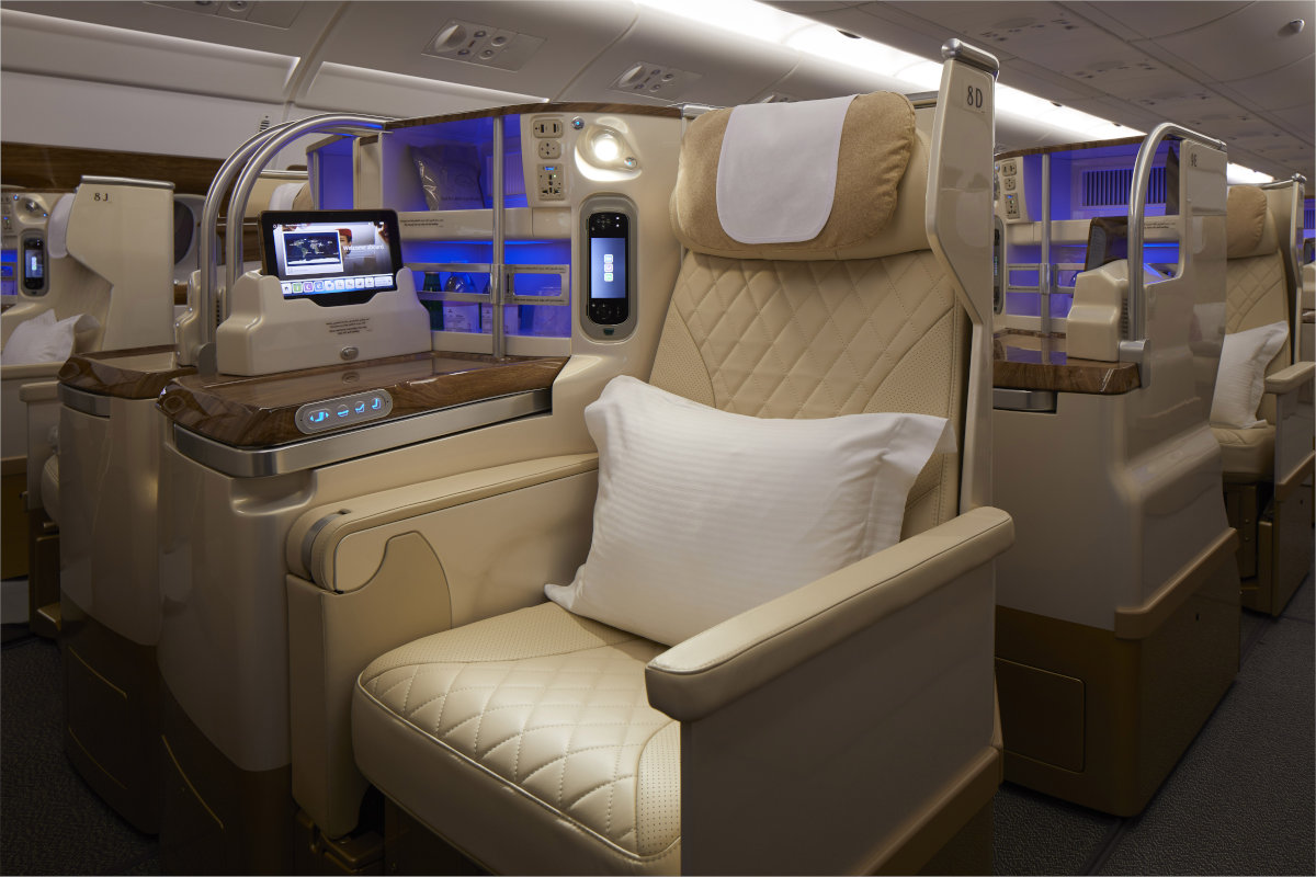 Emirates Business Class Kabine Airbus A380