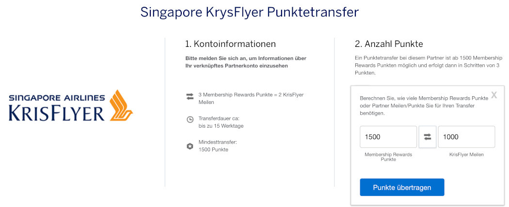Amex Membership Rewards Transferrate zu Singapore KrisFlyer 3: 2