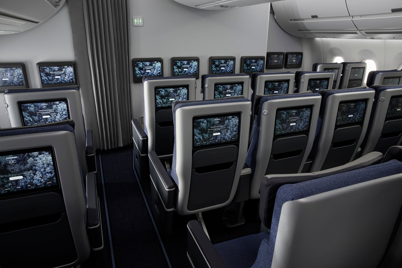 Finnair Premium Economy Airbus A350 Sitz Rückansicht