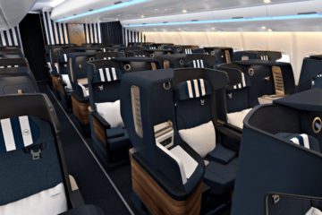Blick in die neue Condor Business Class an Bord der Airbus A330neo