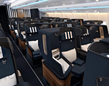 Blick in die neue Condor Business Class an Bord der Airbus A330neo