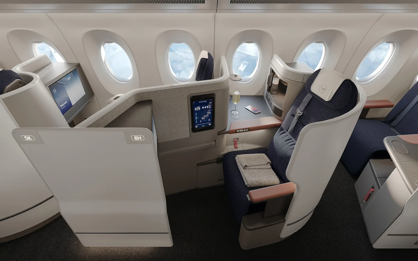 Lufthansa Allegris Business Class regulärer Sitzplatz