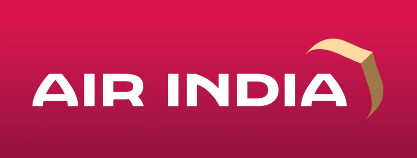 das neue Air India Logo auf rotem Hintergrund