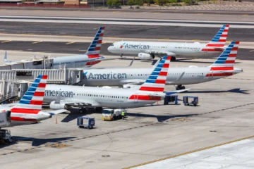 American Airlines Airbus Flugzeug Phoenix Airport in Arizona